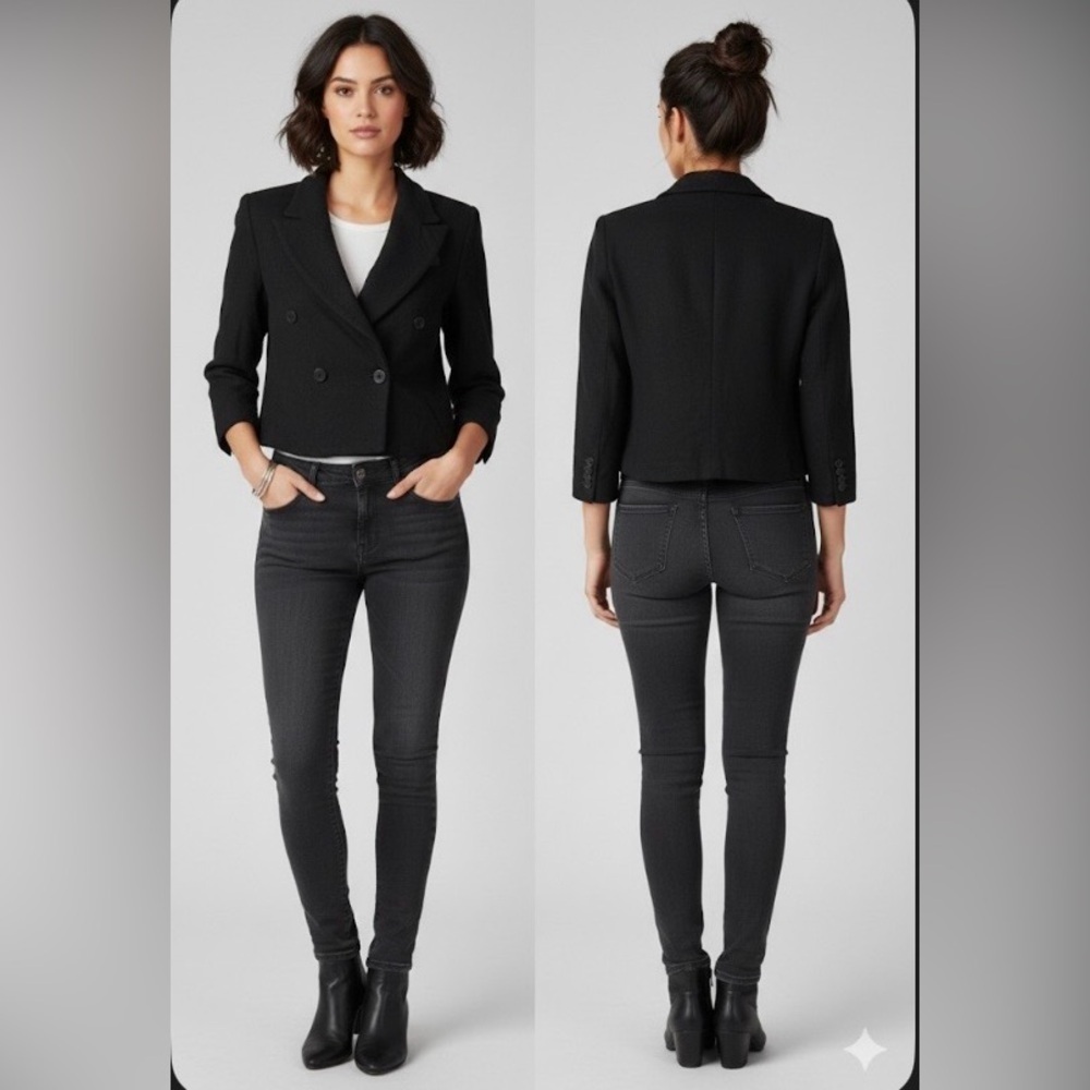 BR Woman’s Black Double-Breasted Women's Jacket Size 4